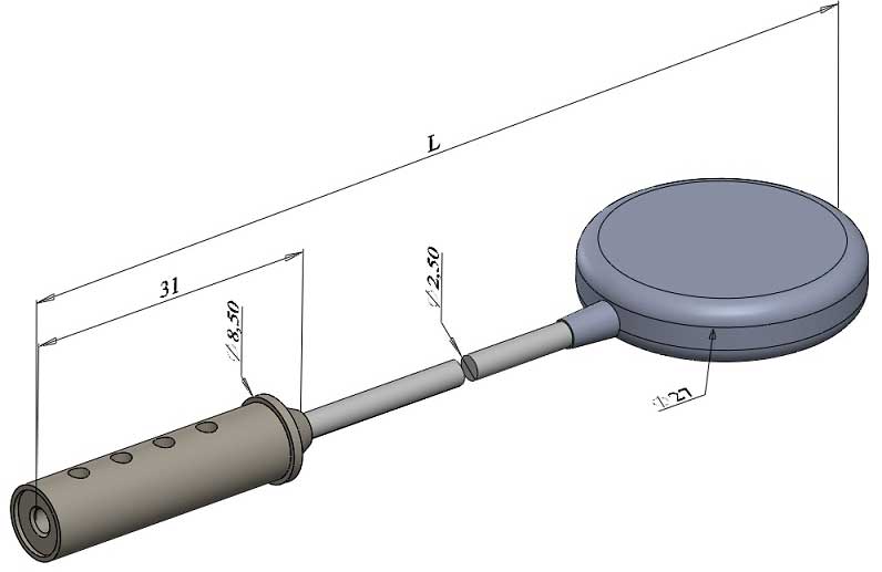 Габаритные и присоединительные размеры антенны приемной с линейным коннектором